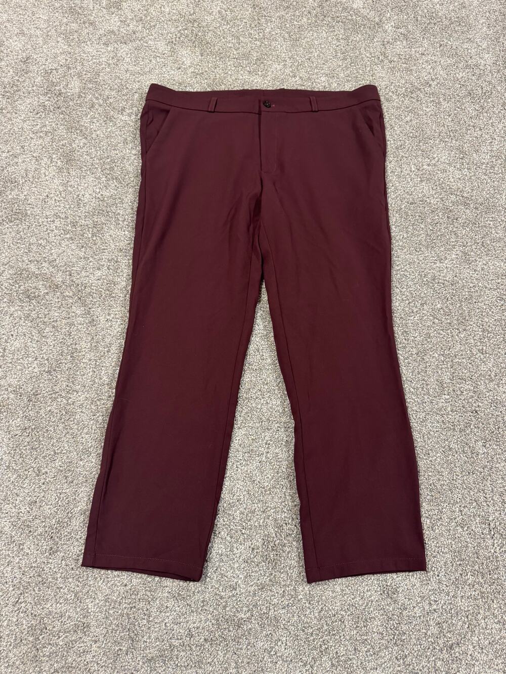 MACEOO Men's Burgundy Straight Leg Stretch Pants